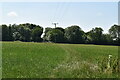 Faint footpath across field