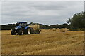 Baling straw near Bredfield