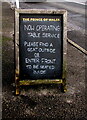 SS9379 : Blackboard outside the Prince of Wales, Coychurch by Jaggery