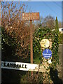 An old footpath sign on the way up to Hellenge Hill