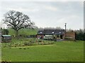 Farm buildings with trailer