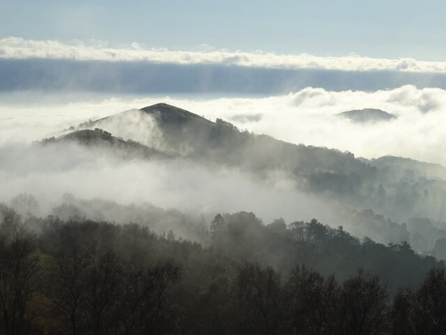 The Malvern Hills in fog
