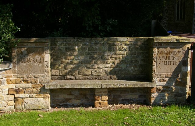 Memorial bench outside Haselbech church