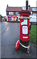 Christmas decorated Elizabeth II postbox on Marton Road