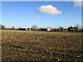 SK7759 : Stubble field and Manor Farm, Bathley by Jonathan Thacker