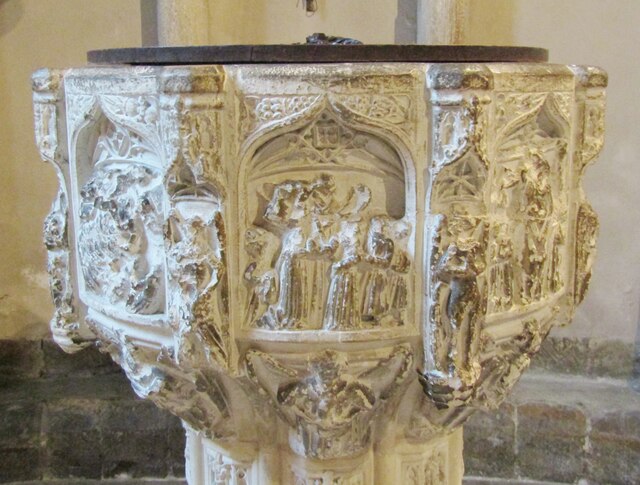 Norwich Cathedral - Medieval Font by Colin Smith