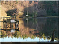 Private fishing lake, fishing platforms