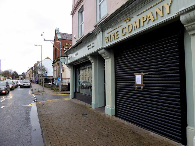 Shutters down at The Wine Company, Campsie Road, Omagh