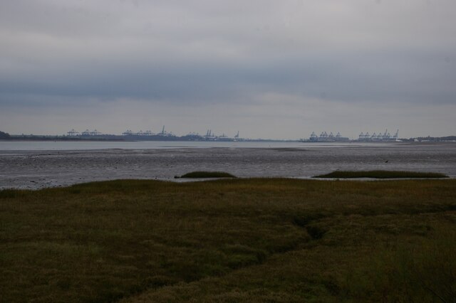 View down the Stour estuary from the Essex Way at Shore Farm, Wrabness
