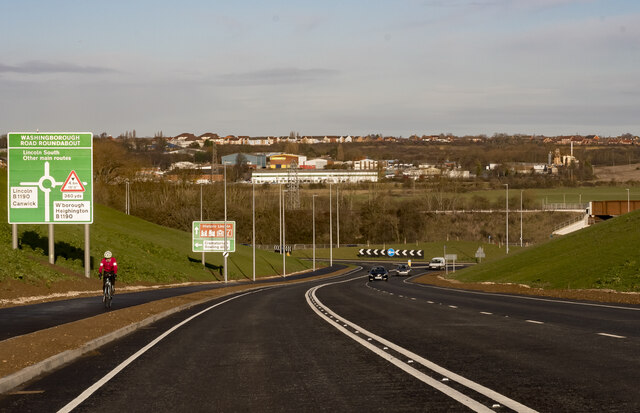 Lincoln Eastern Bypass, towards Washingborough Rd Roundabout