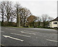 White direction arrows on Simonston Road, Bridgend