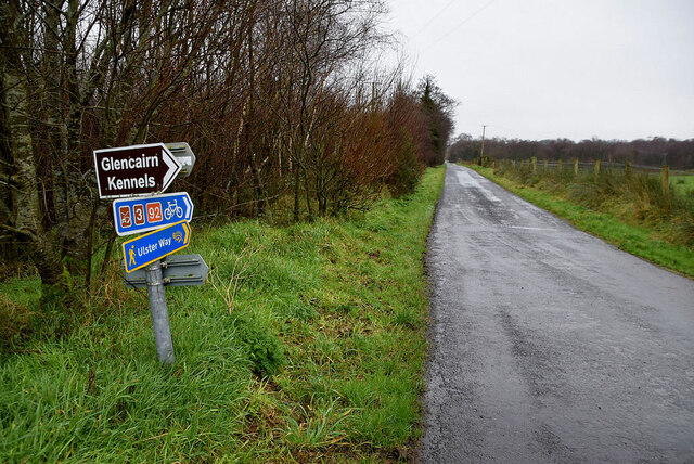 Route signs along Tattynure Road © Kenneth Allen :: Geograph Britain ...