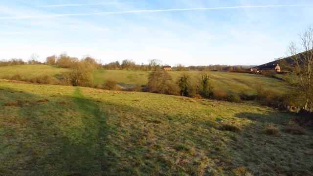 On field path SW of Kirksteads near Butterton