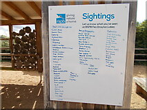 TL3469 : List of sightings at the Fen Drayton Nature Reserve by Peter S
