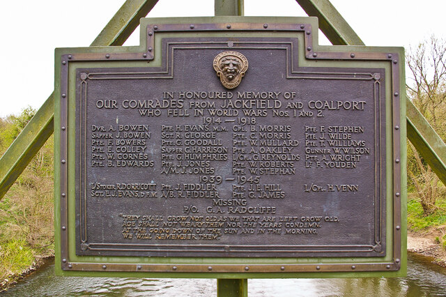 Plaque, Jackfield and Coalport Memorial Bridge