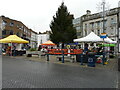 Christmas market and tree