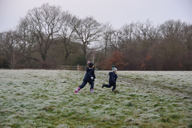 Running in a frosty field