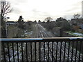 Railway line looking south near Belle Vue in Shrewsbury