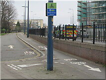 TQ2081 : Signs for C34 Cycleway, by St Dunstan's Avenue by David Hawgood