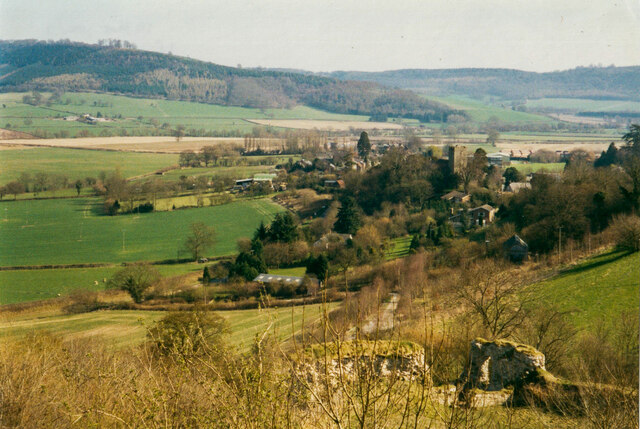 View over Wigmore village from the castle