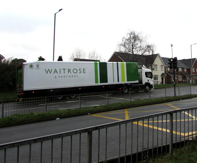 Waitrose & Partners articulated lorry, Malpas, Newport