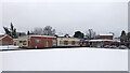 Snowy bowling green in Penn, Wolverhampton