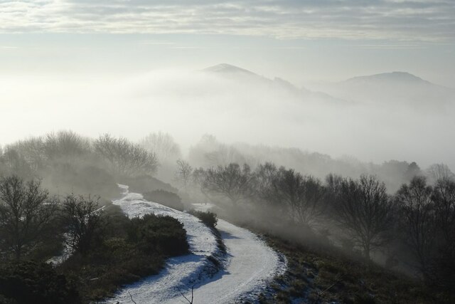 The Malvern Hills in fog