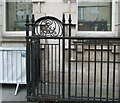 King Edward VII monogram on High Street railings, Newport