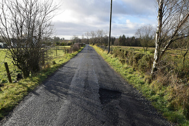 Pothole along Hillfoot Road,... © Kenneth Allen :: Geograph Ireland