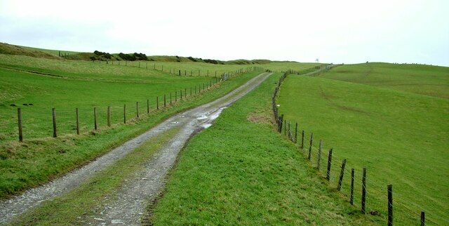Track alongside Offa's Dyke, Llanfair Hill