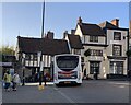 ST8622 : Bus at stop outside Shaftesbury Town Hall by Jonathan Hutchins