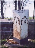SE3883 : Old Milestone, on the A167, Breckenborough by Christine Minto