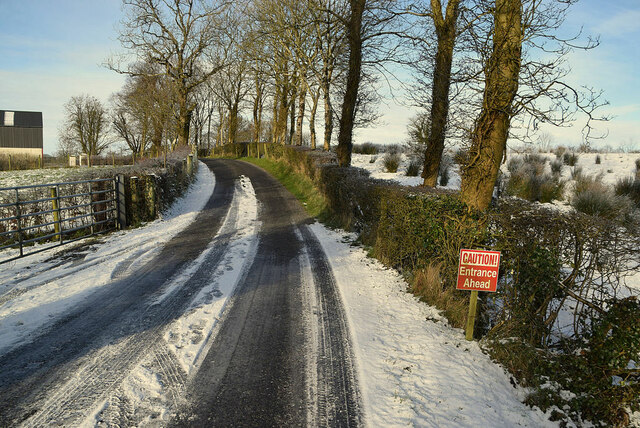 Snow and ice along Whitehill Road © Kenneth Allen :: Geograph Britain ...