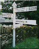 SS7739 : Direction Sign – Signpost in Simonsbath by M Bardell