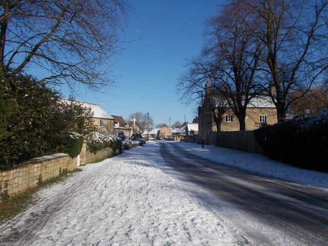 North Fen Road, Glinton, in the snow