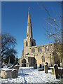 TF1505 : St. Benedict's Church, Glinton, in the snow by Paul Bryan
