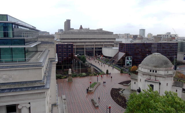 View over Centenary Square and Paradise Circus from The Library of Birmingham
