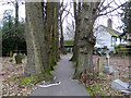 TQ3036 : Main path, Worth churchyard by Robin Webster