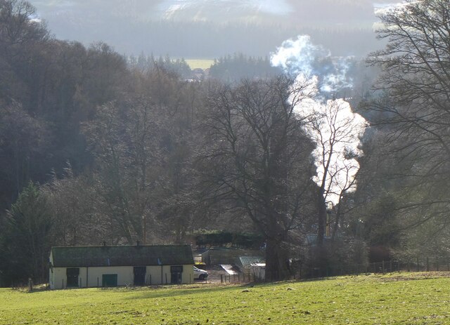 Steam rising from the brewery, Peebles Hydro Hotel
