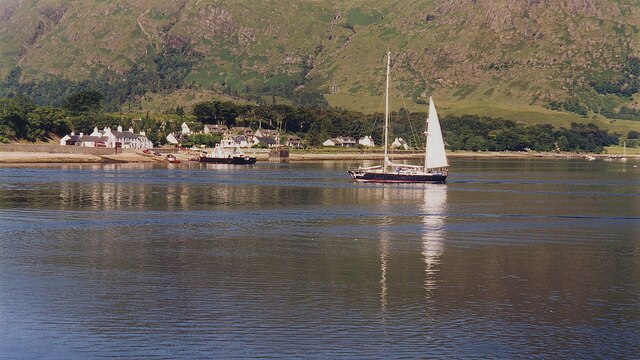 Corran Ferry and sailing boat