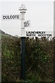 Direction Sign ? Signpost between Woodford and Launcherley