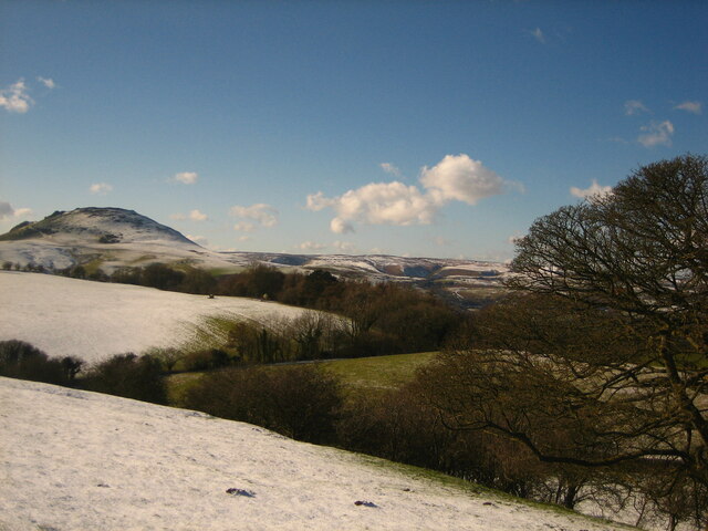 Caer Caradoc and Long Mynd from Enchmarsh