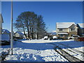 Snow in a new-build housing estate, Motherwell