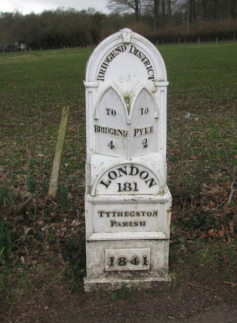 Old Milestone was on the A48 at Stormy Down