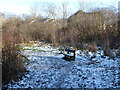 Bench on path around Maidenbower Pond