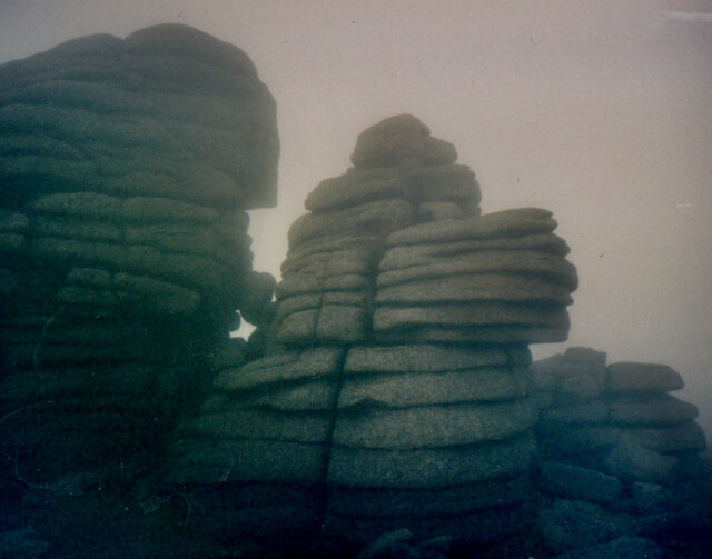 Mist shrouded North Tor of Slieve Binian