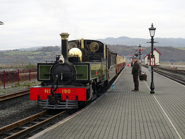 'Lyd' stands in the platform at Porthmadog