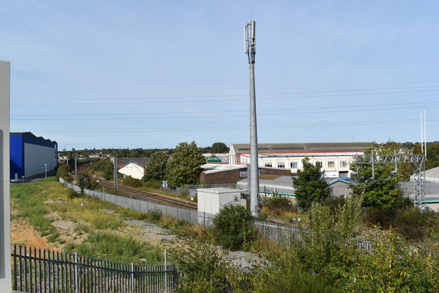 The East Suffolk Line and Hadleigh Road Industrial Estate