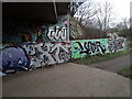 View of graffiti under the A406 bridge #15