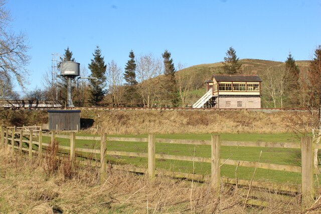 Water tower and signal box at Corwen